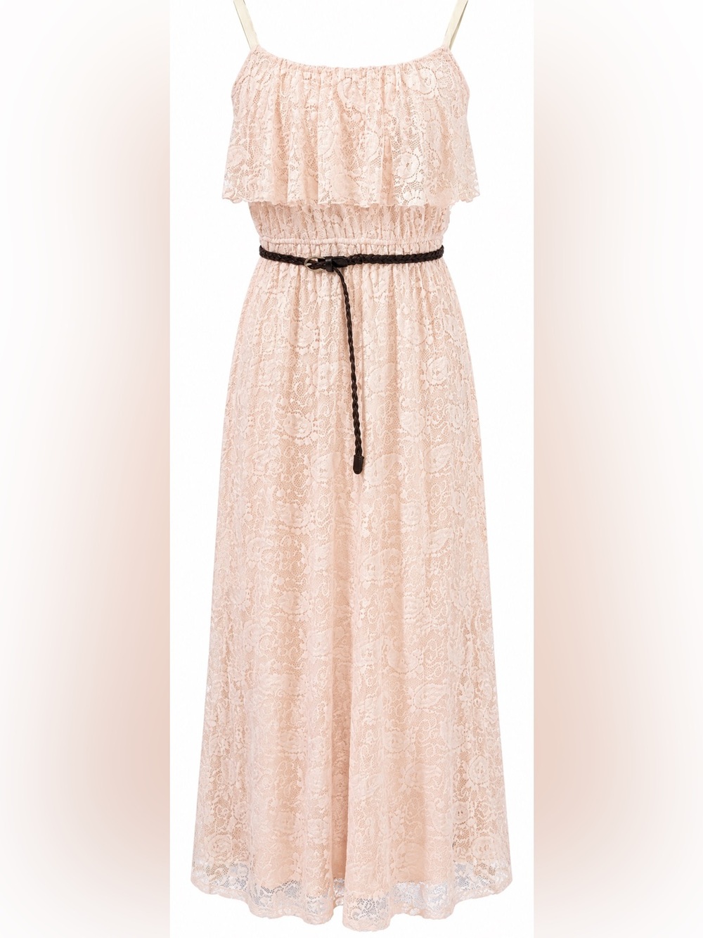 Torrid Blush Pink Lace Ruffle Maxi Dress -Romantic Boho- 2X - Picture 1 of 6